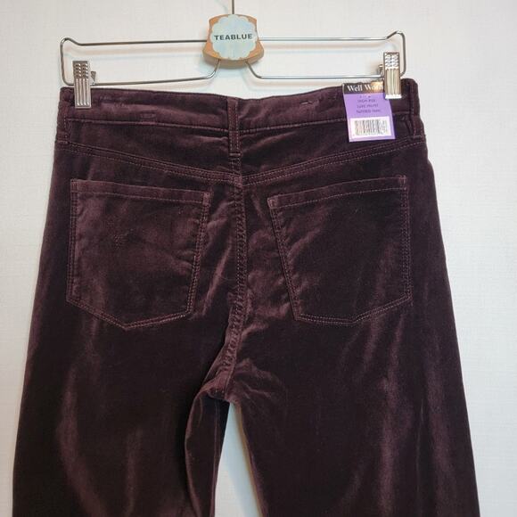 🔴 3/$25 Well Worn High-Rise Luxe Velvet Tapered Pant – Purple Size 28 - Picture 8 of 13